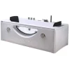 Baignoire hydromassage blanc Chromothérapie 180 X 90 cm 16 jets Eden