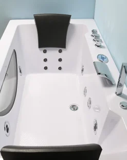 Baignoire hydromassage blanc Chromothérapie 180 X 90 cm 16 jets Eden