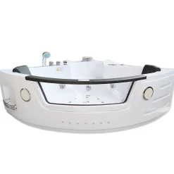 Baignoire Hydromassage Chromotherapie 140 x 140 cm double pompe 20 jets Camelia