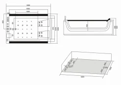 Baignoire hydromassage pour 2 personnes 180 X 120 cm 18 jets Pearl