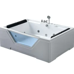 Baignoire hydromassage Verre panoramique 170 X 120 cm 8 jets Amber