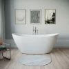 Baignoire ilot acrylique salle de bain, avec vidage + trop-plein, 2 parois, 2 places, 170x80x69cm, Garantie 5 ans, Blanc, DURABERK