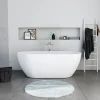 Baignoire ilot acrylique salle de bain, vidage et trop-plein, 2 parois, 2 places, 170x80x45cm, Garantie 5 ans, Blanc mat, DURAMUNA