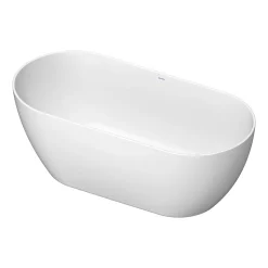 Baignoire ilot acrylique salle de bain, vidage et trop-plein, 2 parois, 2 places, 170x80x45cm, Garantie 5 ans, Blanc mat, DURAMUNA