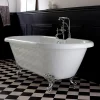 Baignoire ilot Charly blanche avec pieds patte d 'aigle chrome