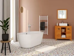 Baignoire îlot - 178L - 149 x 75 x 58cm - Blanche - Acrylique - ADRINA
