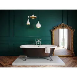 Baignoire îlot 170 x 80 cm noire + 4 pieds chromés, GoodHome Emba