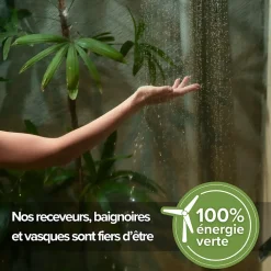 Baignoire îlot 157 x 69 x 55 cm Blanc Brillant en minéral composite - Mod. GLIT LAVABERG