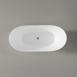 Baignoire îlot Acrylique Design Moderne pour Salle de Bain avec Bonde et trop plein, Blanc, 170x80x68cm, Garantie 5 ans, SIENA 2.0