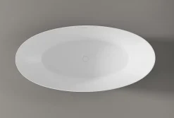 Baignoire îlot acrylique effet feuille d'or TERRA - 186x88cm - Garantie 5 ans - Avec siphon, Avec robinet mitigeur 8028B