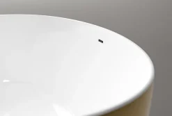 Baignoire îlot acrylique effet feuille d'or TERRA - 186x88cm - Garantie 5 ans - Avec siphon, Avec robinet mitigeur 8028B