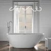 Baignoire îlot Acrylique Oval Moderne pour Salle de Bain avec Bonde et trop plein, Blanc, 170x75x58cm, Garantie 5 ans, ROMA 2.0