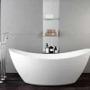 Baignoire îlot acrylique ovale 173x73x75cm + Bonde et trop plein - Blanc mat - SIENA
