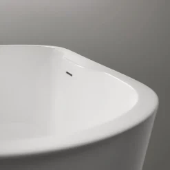Baignoire îlot Acrylique ovale 165x75x58cm Blanc mat + Bonde et trop plein - ROMA PLUS 2.0