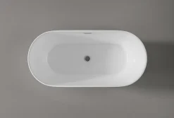 Baignoire îlot Acrylique ovale 180x80x59cm Blanc brillant + Bonde et trop plein - JAZZ PLUS 2.0
