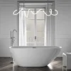 Baignoire îlot Acrylique ovale 180x80x58cm Blanc brillant + Bonde et trop plein - ROMA PLUS 2.0