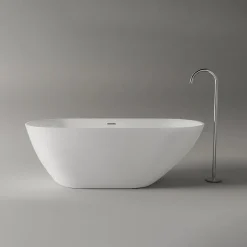 Baignoire îlot Acrylique ovale design 180x80x58cm Blanc mat + Bonde et trop plein - ROMA 2.0