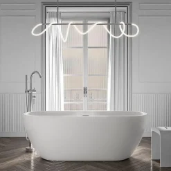 Baignoire îlot Acrylique ovale 180x75x58cm Blanc mat + Bonde et trop plein - ROMA PLUS 2.0
