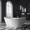 Baignoire îlot Acrylique ovale 170x78x69cm + Bonde et trop plein - Blanc brillant - BELLAGIO 2.0