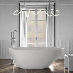 Baignoire îlot Acrylique ovale design 170x75x58cm Blanc mat + Bonde et trop plein - ROMA 2.0