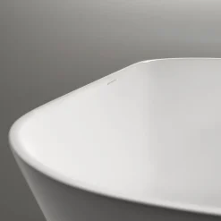 Baignoire îlot Acrylique ovale design 170x75x58cm Blanc mat + Bonde et trop plein - ROMA 2.0