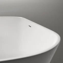 Baignoire îlot Acrylique ovale design 170x75x58cm Blanc mat + Bonde et trop plein - ROMA 2.0