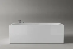 Baignoire îlot Acrylique Rectangulaire Moderne pour Salle de Bain + Bonde + trop plein, Blanc, 170x78x58cm, Garantie 5 ans, ONDA