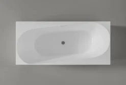 Baignoire îlot Acrylique Rectangulaire Moderne pour Salle de Bain + Bonde + trop plein, Blanc, 170x78x58cm, Garantie 5 ans, ONDA