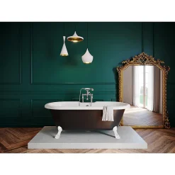 Baignoire îlot adossée 170 x 80 cm noire, GoodHome Emba