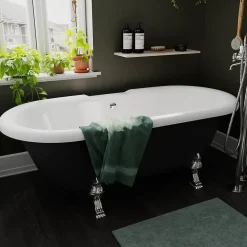 Baignoire îlot adossée 170 x 80 cm noire, GoodHome Emba