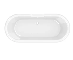 Baignoire îlot adossée 170 x 80 cm blanche, GoodHome Emba