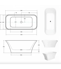 Baignoire îlot ASSOS S-LINE 160 x 70 cm