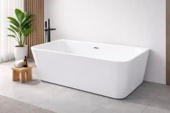 Baignoire îlot avec vidage - 160 x 75 cm - Blanc brillant - MIRABELLE