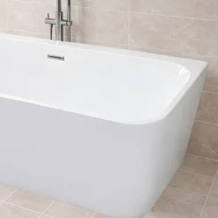 Baignoire îlot avec vidage - 160 x 75 cm - Blanc brillant - MIRABELLE