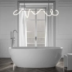 Baignoire îlot BELAQUA - Acrylique sanitaire - Blanc brillant - 170x80x58cm - Garantie 5 ans - Sans robinet ni siphon