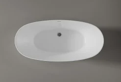 Baignoire îlot BELAQUA - Acrylique sanitaire - Blanc brillant - 170x80x58cm - Garantie 5 ans - Sans robinet ni siphon