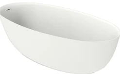 Baignoire îlot blanche Poalgi Solid Surface 170x80x51 cm inclus tablette - modèle MENORCA