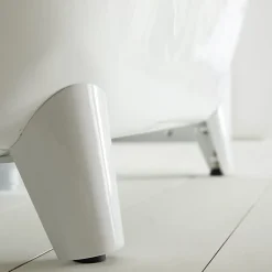 Baignoire îlot Charly blanche rétro + pieds conique blanc