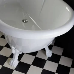 Baignoire îlot Charly ovale rétro avec pieds patte de lion blanc