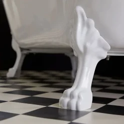 Baignoire îlot Charly ovale rétro avec pieds patte de lion blanc