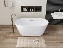 Baignoire îlot design - 201 L - 150 x 70 x 58 cm - Blanche - TWIGGY