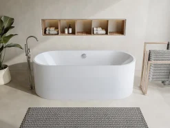 Baignoire îlot design - 221 L - 170 x 75 x 58 cm - Blanche - KATOUCHA