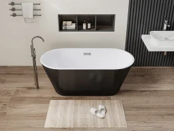 Baignoire îlot design - 201 L - 150 x 70 x 58 cm - Noire - TWIGGY