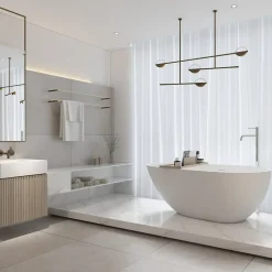Baignoire îlot design en solid surface ovale HELSINKI 150 cm