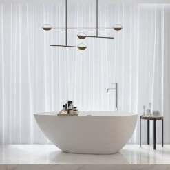 Baignoire îlot design en solid surface ovale HELSINKI 170 cm