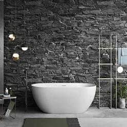 Baignoire îlot design ovale LISBON blanche 160 cm Mat