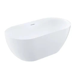 Baignoire îlot design ovale LISBON blanche 160 cm Mat