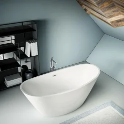 Baignoire îlot design ovale BRIGHTON blanche 157 cm