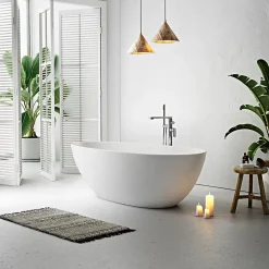 Baignoire îlot design ovale FLORIDA blanche 165 cm Mat