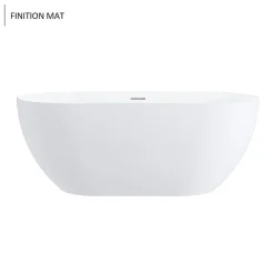 Baignoire îlot design ovale LISBON blanche 170 cm Mat